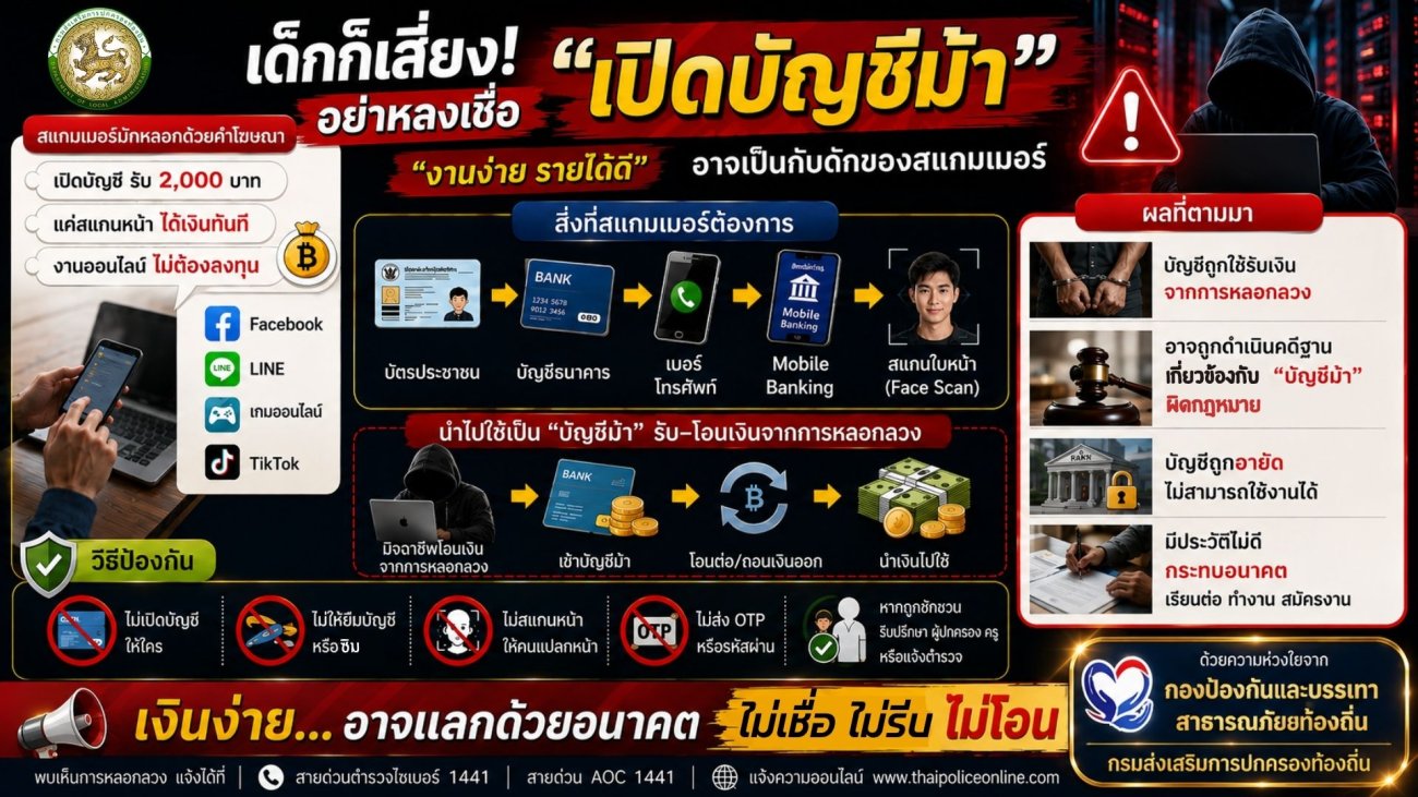 ประชาสัมพันธ์ รู้ทันกลโกงออนไลน์ (Scammer)